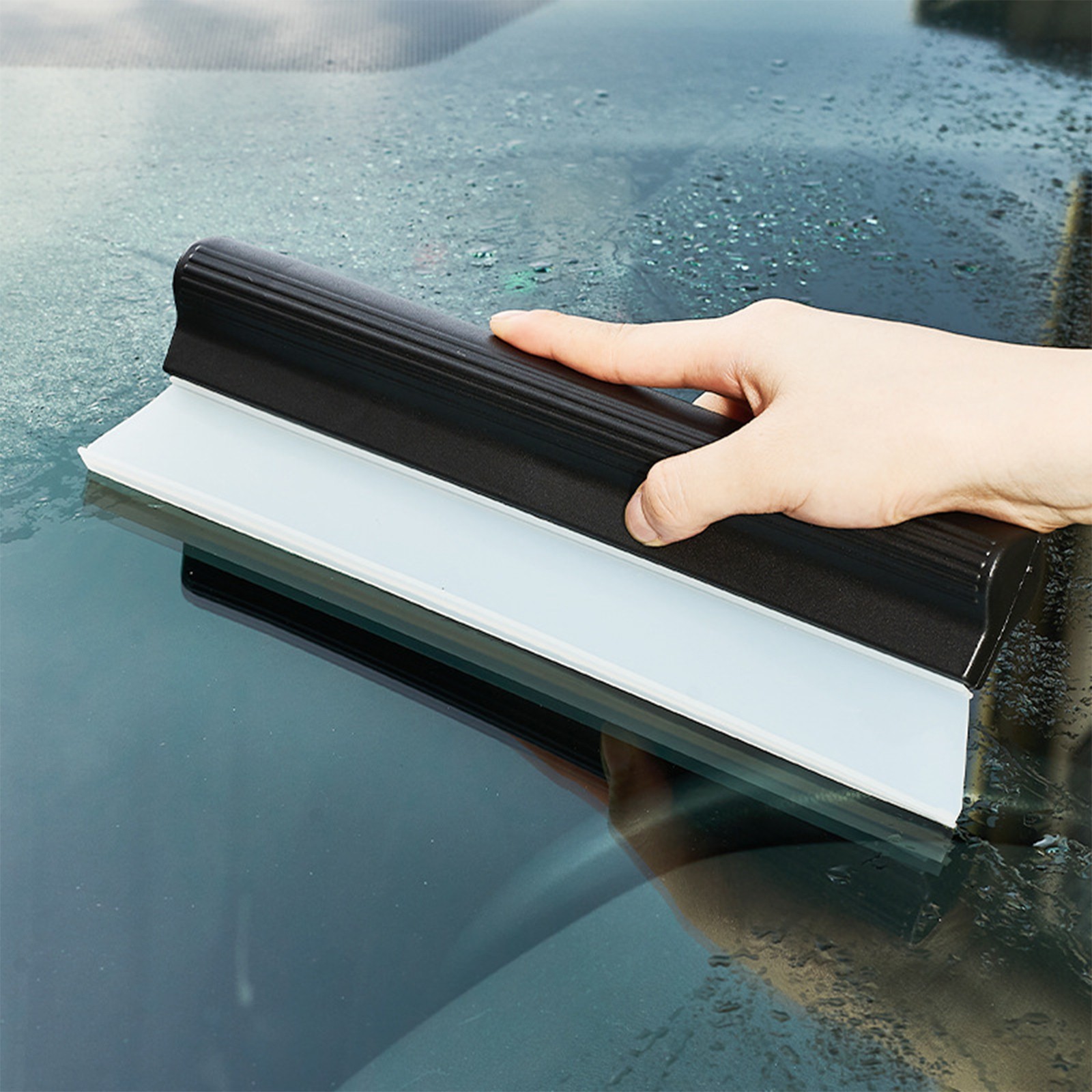 Squeegee Car Dryer Car Water Scraper Tool, 12.59 Inch Silicone Wiper Board Car Windshield Squeegee with Handle, Shower Squeegee Wiper Blade for Auto Windows Glasses Doors Mirrors Tile Walls